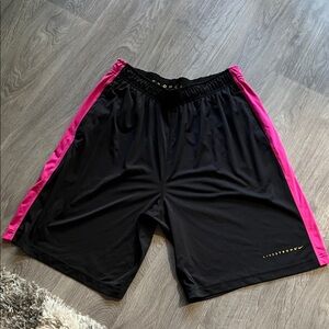 NIKE LIVESTRONG Men's Black and Pink Athletic Shorts